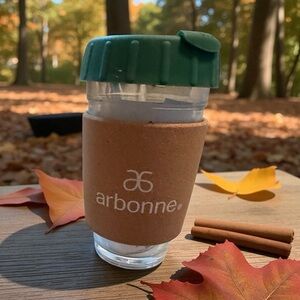 Arbonne Eco-Friendly Glass Cup with Forest Green Lid